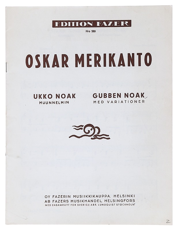 Suomalaisia kansanlauluja : N:o 589 - Oskar Merikanto - Historiakirjat - 10105512811 - 0