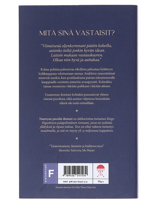 Namiyan puodin ihmeet - Higashino, Keigo - Romaanit ja novellit - 10105512997 - 1