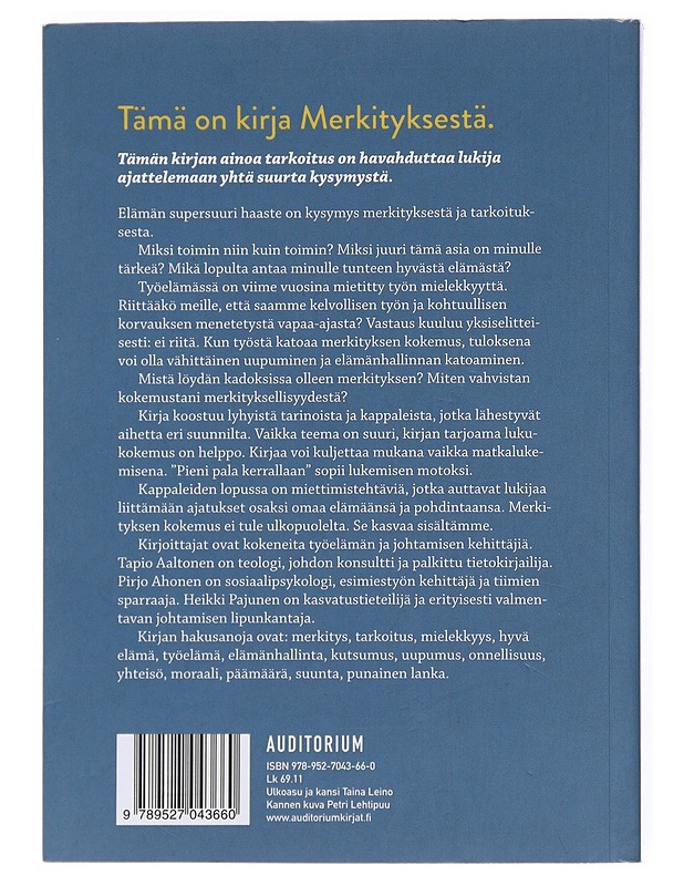 Merkityksen kokemus - Aaltonen, Tapio - Tietokirjat ja oppaat - 10105513054 - 1