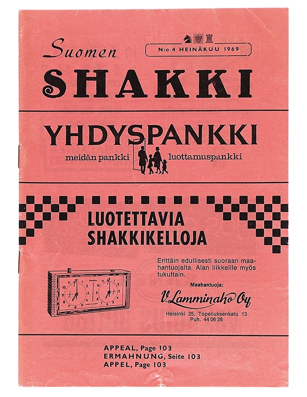 Suomen Shakki 4 / 69 - Harrastekirjat - 10105513127 - 0