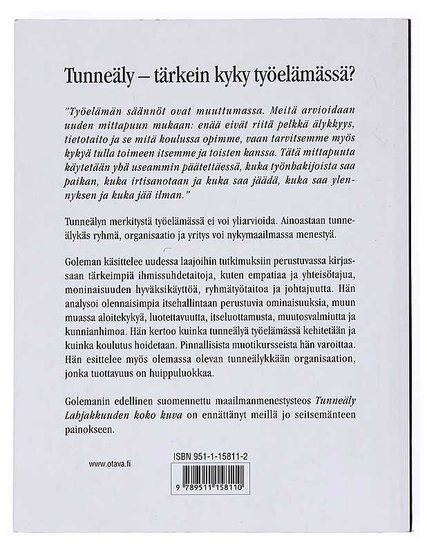 Tunneäly työelämässä - Goleman, Daniel - Tietokirjat ja oppaat - 10105513177 - 1