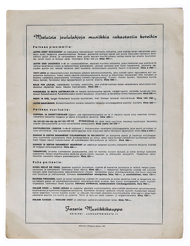 4 lastenlaulua - Kärki , Toivo - Musiikki- ja elokuvakirjat - 10105513243 - 1