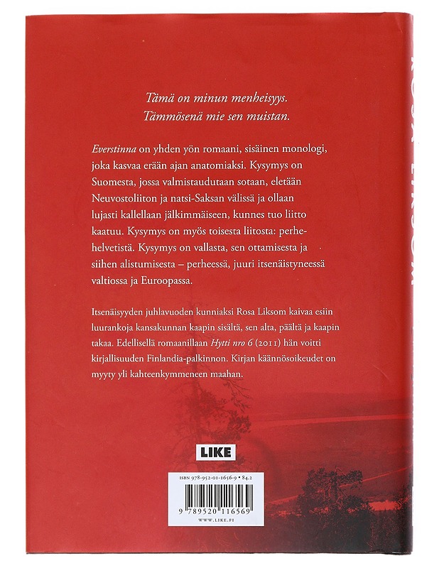 Everstinna : romaani - Rosa Liksom - Romaanit ja novellit - 10105513410 - 1
