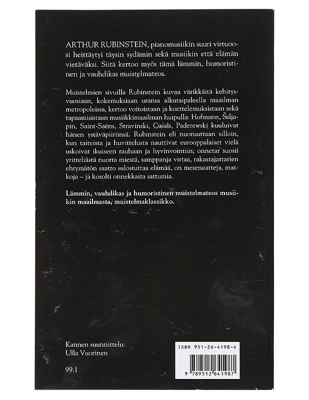 Huima nuoruuteni - Rubinstein, Artur - Elämäkerrat ja muistelmat - 10105513475 - 1