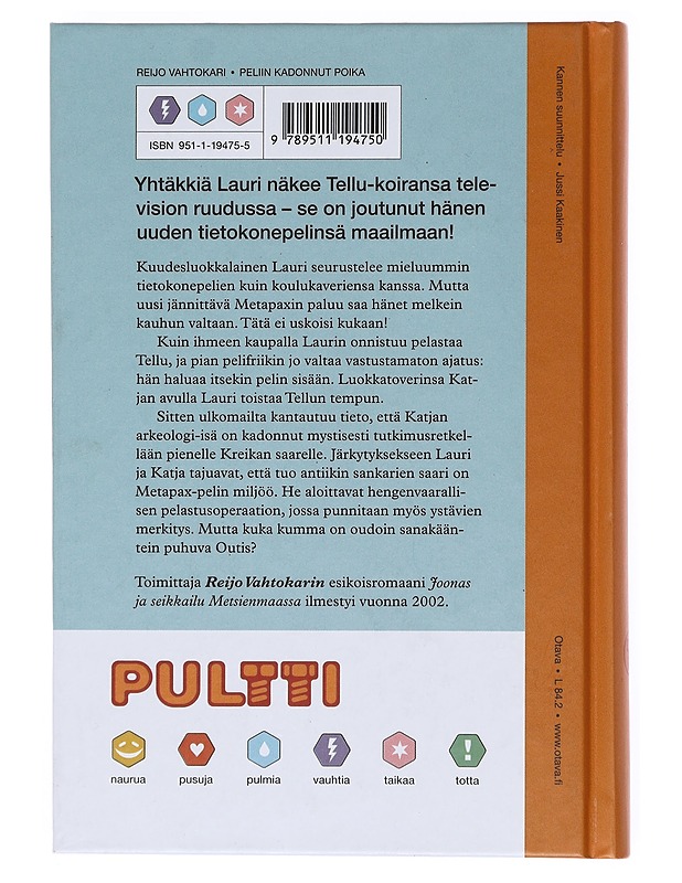 Peliin kadonnut poika - Reijo Vahtokari - Nuorten kirjat - 10105513666 - 1