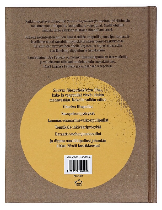 Suuri lihapullakirja - Felwick, Jez - Kirja lahjaksi - 10105513737 - 1