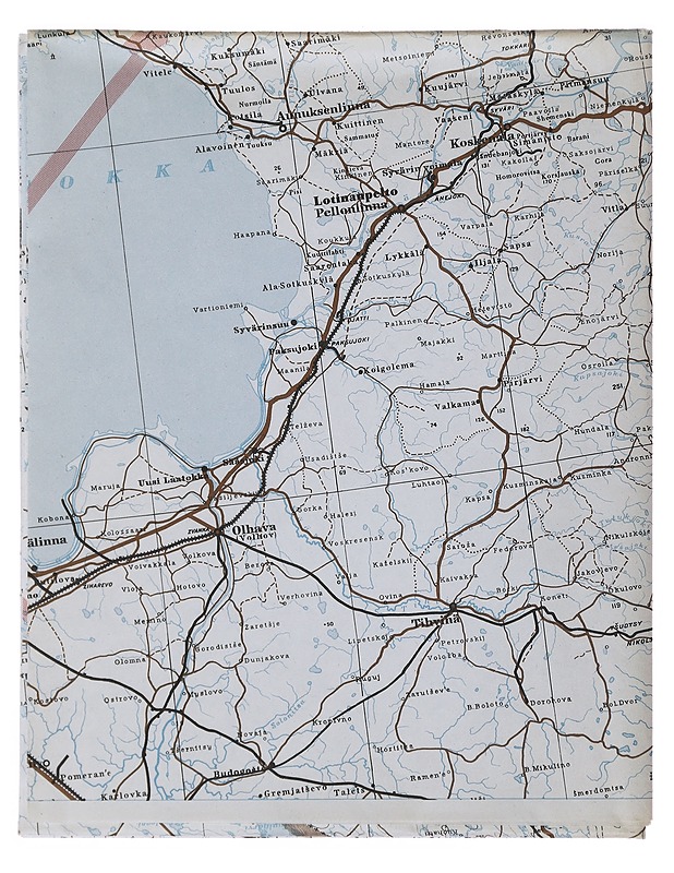 Itärajan kahta puolta 1939-1944 -kartta  - Historiakirjat - 10105513801 - 0