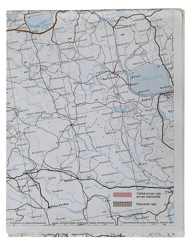 Itärajan kahta puolta 1939-1944 -kartta  - Historiakirjat - 10105513801 - 1