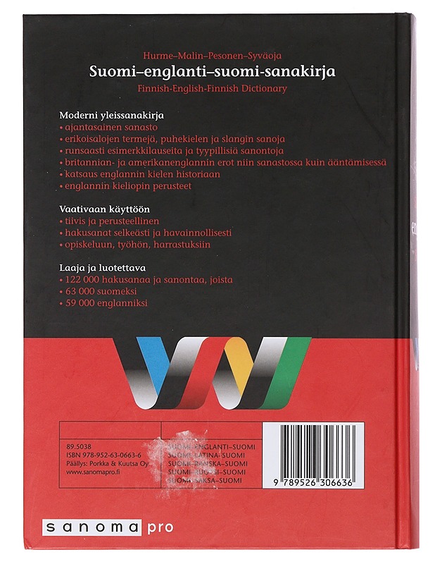 Suomi-englanti-suomi -sanakirja - Hurme, Raija - Tietokirjat ja oppaat - 10105513870 - 1