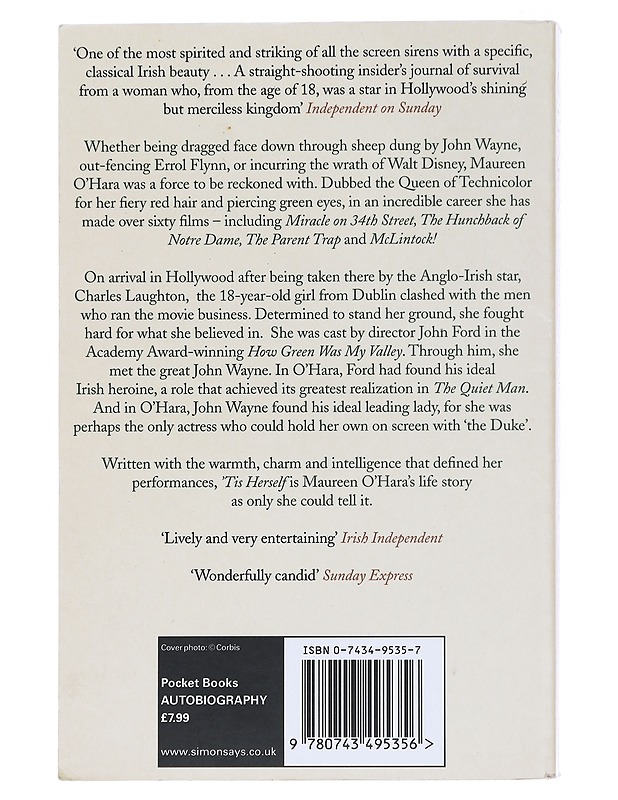 'Tis Herself an autobiography - Maureen O'Hara with John Nicoletti - Elämäkerrat ja muistelmat - 10105513889 - 1