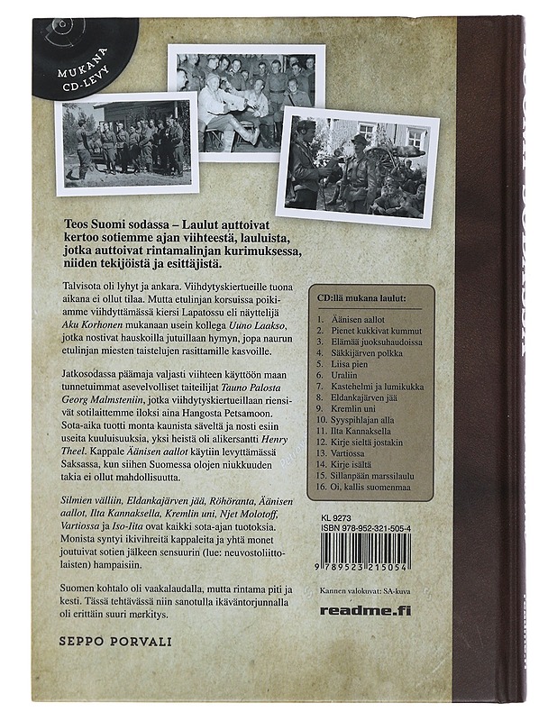 Suomi sodassa : laulut auttoivat - Seppo Porvali - Elämäkerrat ja muistelmat - 10105513888 - 1