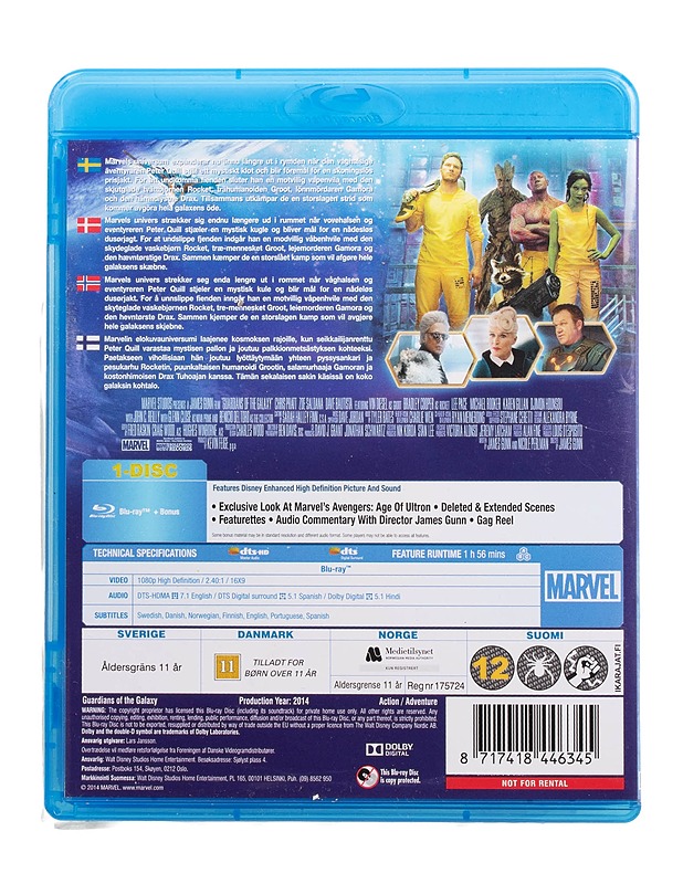 Guardians Of The Galaxy - Blu-Ray - Blu-ray-levyt - 10105513939 - 1