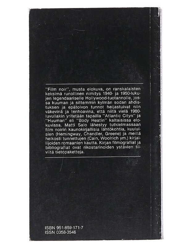 Seinä vastassa / johdatus Hollywoodin mustan elokuvan, film noirin, lähteille - Matti Salo - Tietokirjat ja oppaat - 10105513961 - 1