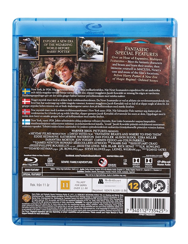 Fantastic Beasts and where to find them - Blu-ray - Blu-ray-levyt - 10105513978 - 1
