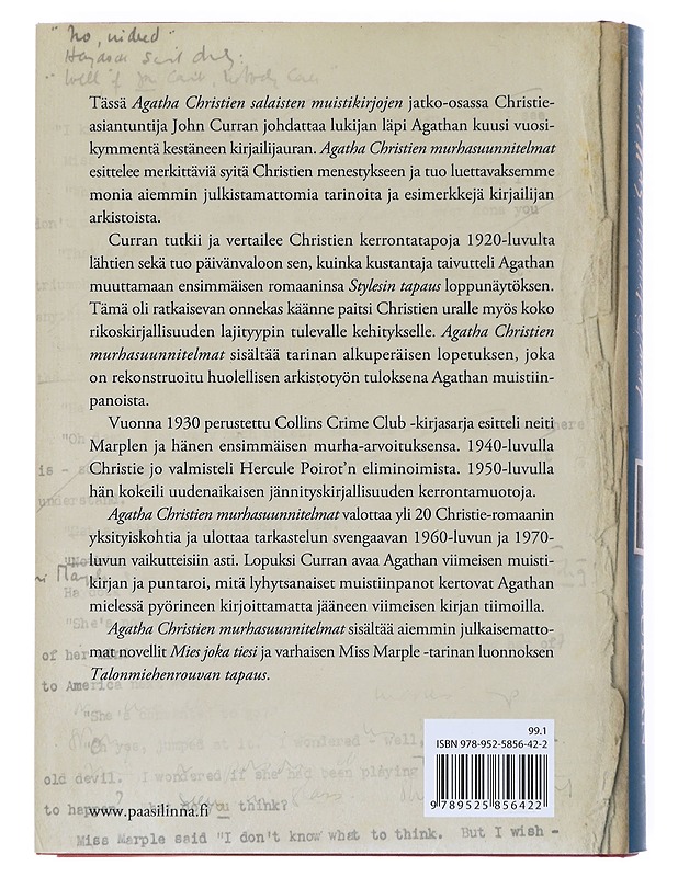 Agatha Christien murhasuunnitelmat : tarinoita ja salaisuuksia kirjailijan arkistoista - Curran, John - Elämäkerrat ja muistelmat - 10105514005 - 1