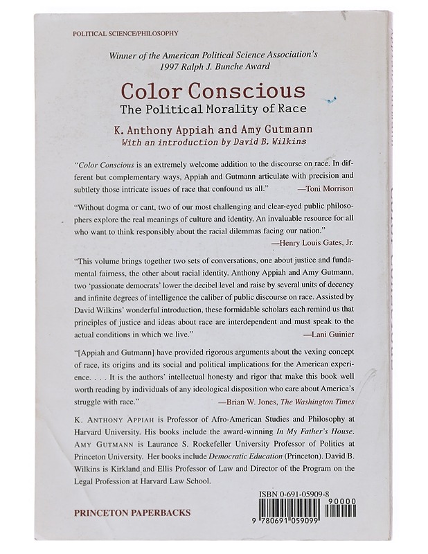 Color Conscious : The Political Morality Of Race - K. Anthony Appiah - Tietokirjat ja oppaat - 10105514055 - 1
