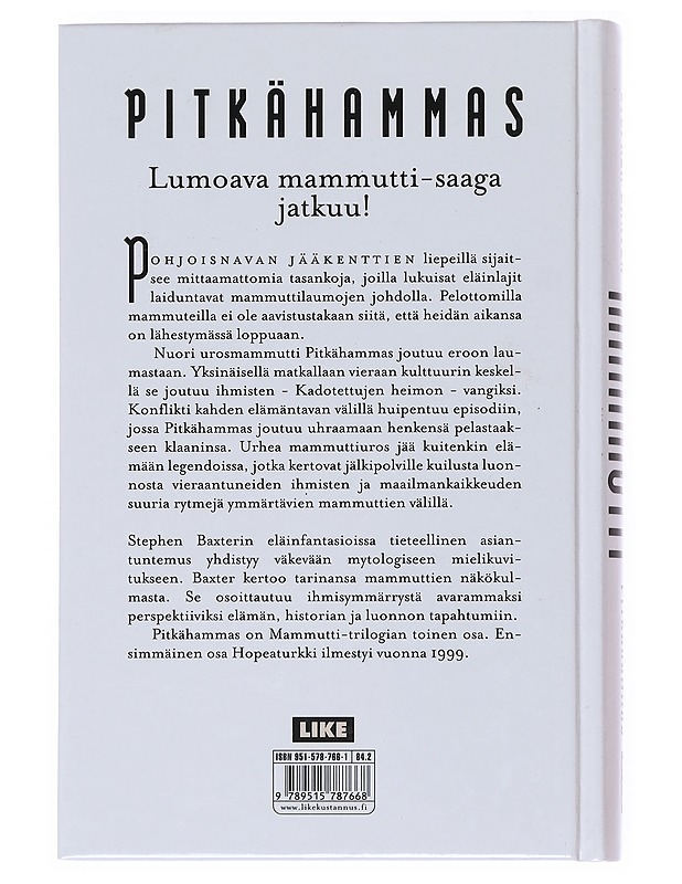 Mammutit. Kirja 2, Pitkähammas - Baxter, Stephen - Fantasia- ja scifi - 10105514077 - 1