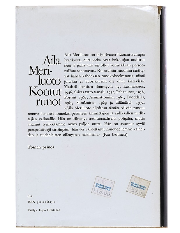 Kootut runot - Aila Meriluoto - Runot ja näytelmät - 10105514107 - 1