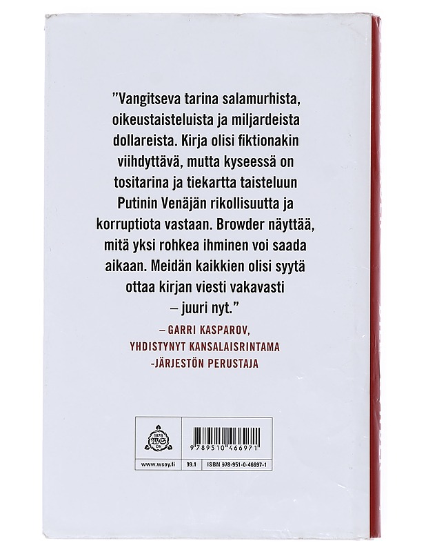 Freezing order : tositarina rahanpesusta, salamurhista ja hengenvaarallisesta kamppailusta Vladimir Putinia vastaan - Browder, Bill - Elämäkerrat ja muistelmat - 10105514110 - 1