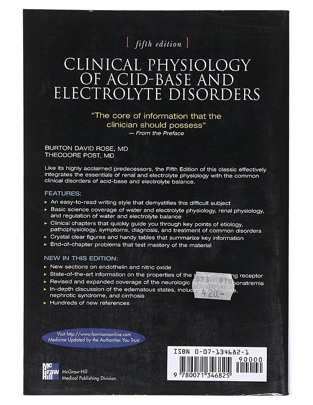 Clinical physiology of ACID-base and electrolyte disorders - Burton David Rose - Tietokirjat ja oppaat - 10105514168 - 1