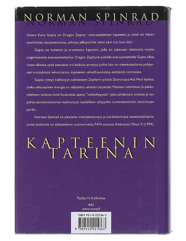 Kapteenin tarina - Spinrad, Norman - Fantasia- ja scifi - 10105514199 - 1