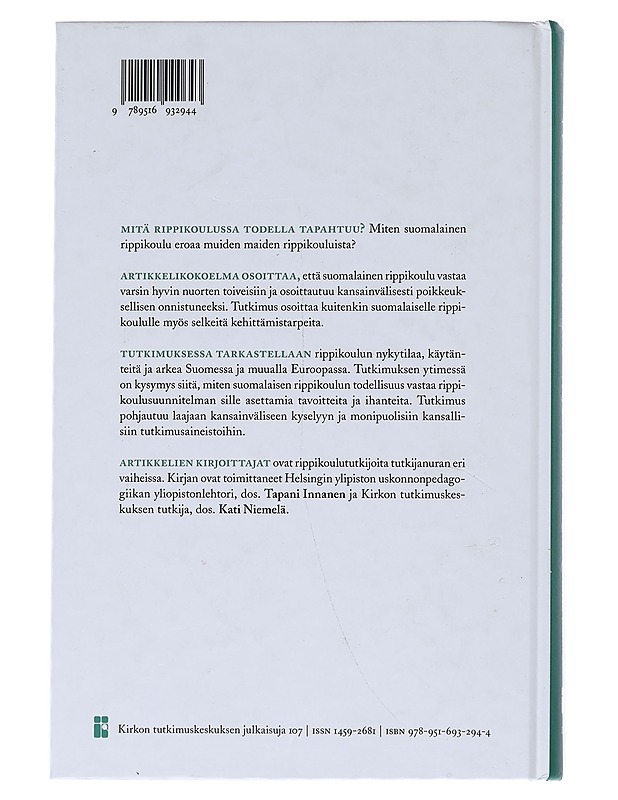 Rippikoulun todellisuus - Innanen, Tapani - Tietokirjat ja oppaat - 10105514208 - 1