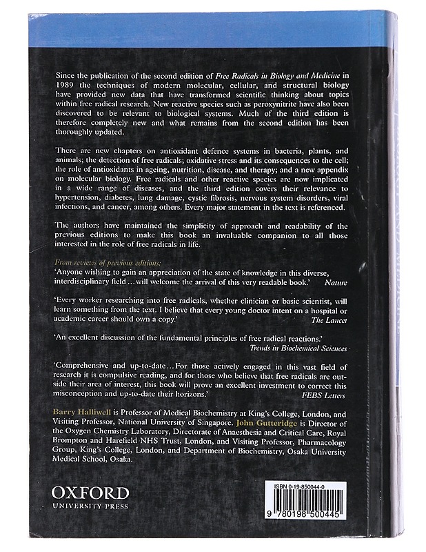 Free radicals in biology and medicine - Halliwell, Barry - Tietokirjat ja oppaat - 10105514247 - 1