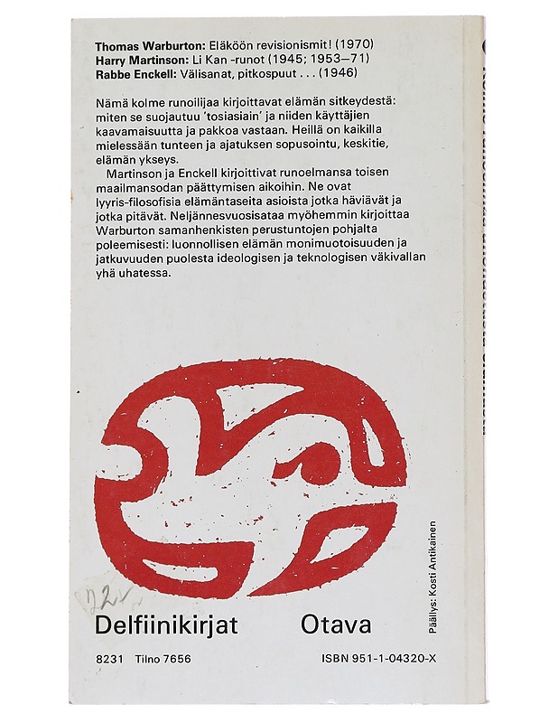Kolme runoelmaa unohdetusta elämästä - Warburton, Thomas - Runot ja näytelmät - 10105514388 - 1