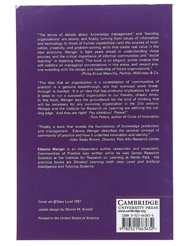 Communities of practice - Etienne Wenger - Tietokirjat ja oppaat - 10105514559 - 1