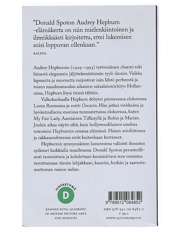 Lumous : Audrey Hepburnin elämä - Spoto, Donald - Elämäkerrat ja muistelmat - 10105514563 - 1