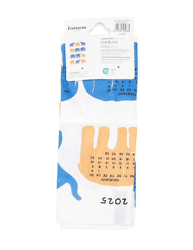 FINLAYSON Elefantti Vapaa kalenteripyyhe 2025 - Designsuosikit - 10105514643 - 1