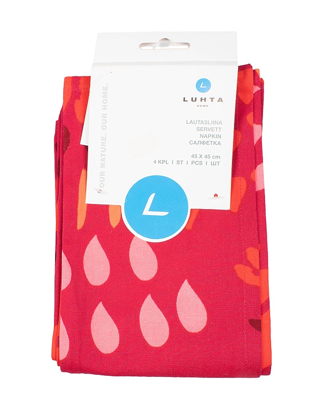 LUHTA lautasliinat, 45 x 45 cm, 4 kpl - Keittiötekstiilit - 10105514645 - 0