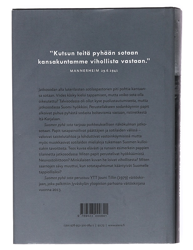 Suomen pyhä sota : papit jatkosodan julistajina - Jouni Tilli - Historiakirjat - 10105514828 - 1