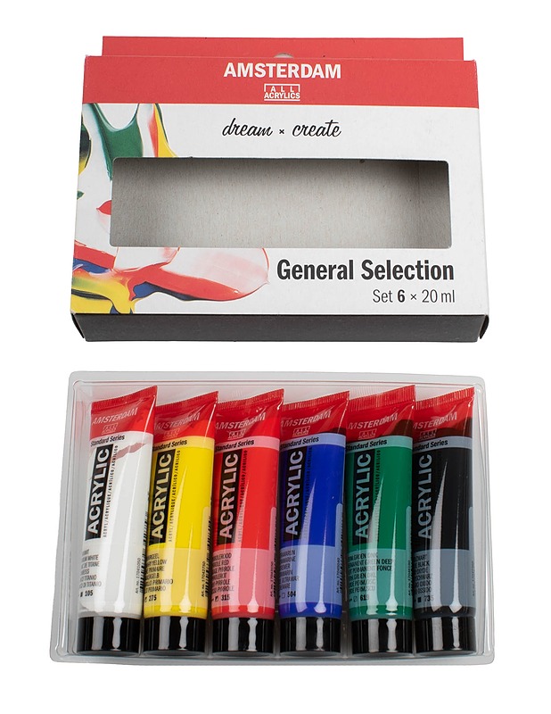 AMSTERDAM akryylimaalit, 6 kpl - Askartelu - 10105514865 - 0