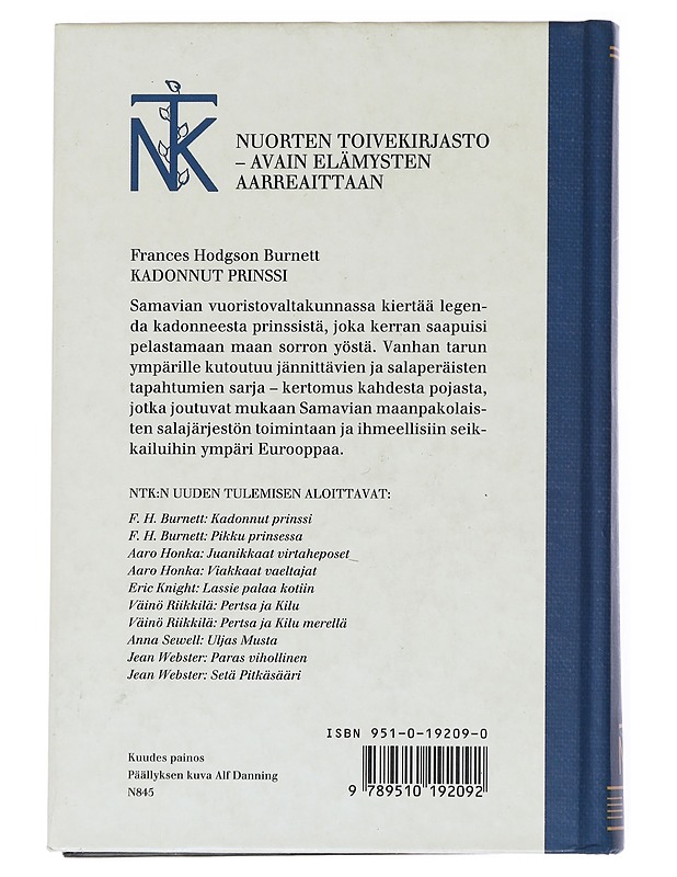 Kadonnut prinssi - Burnett, Frances Hodgson - Romaanit ja novellit - 10105514910 - 1