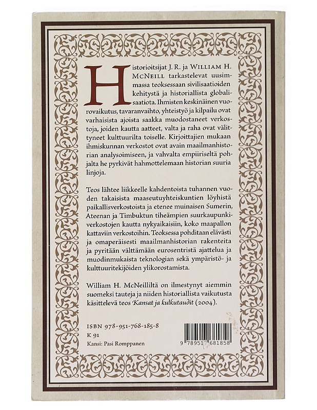 Verkottunut ihmiskunta : yleiskatsaus maailmanhistoriaan - McNeill, J. R. - Historiakirjat - 10105514983 - 1
