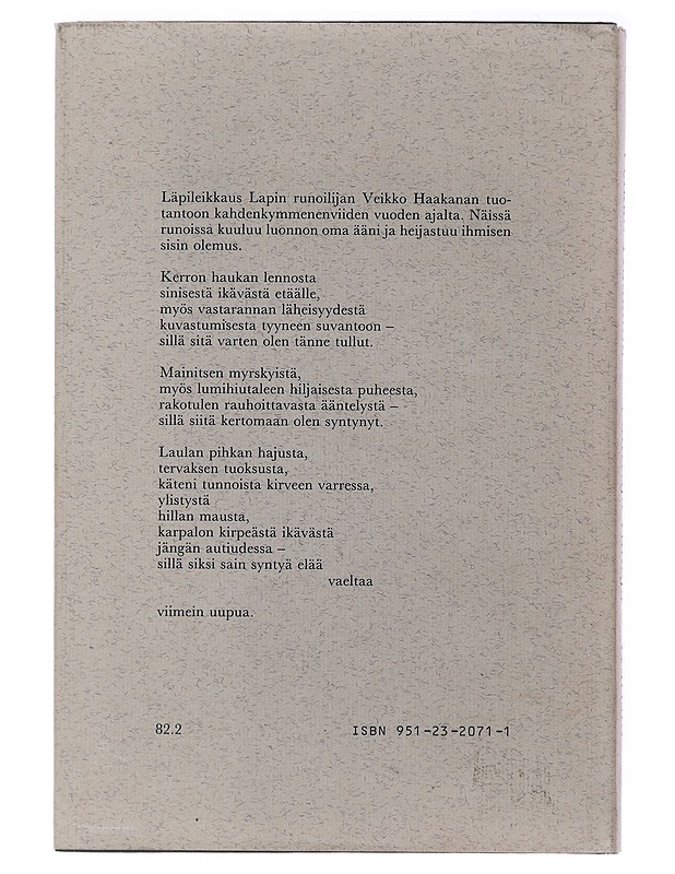 Valittuja runoja - Veikko Haakana - Runot ja näytelmät - 10105515093 - 1
