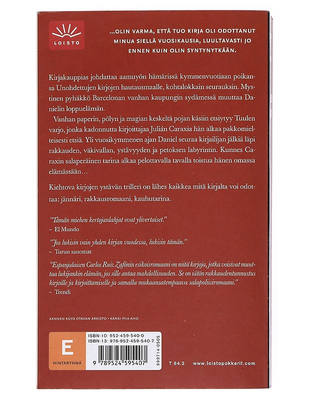 Tuulen varjo - Ruiz Zafón, Carlos - Romaanit ja novellit - 10105515144 - 1
