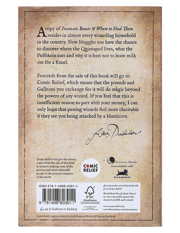 Fantastic beasts and where to find them - Rowling, J. K. - Nuorten kirjat - 10105515149 - 1