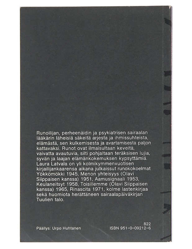 Tummilla oksilla punaiset marjat : Runoja - Laura Latvala - Runot ja näytelmät - 10105515156 - 1
