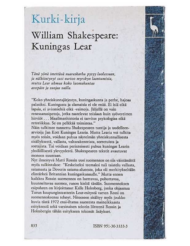 Kuningas Lear - Shakespeare, William - Romaanit ja novellit - 10105515173 - 1