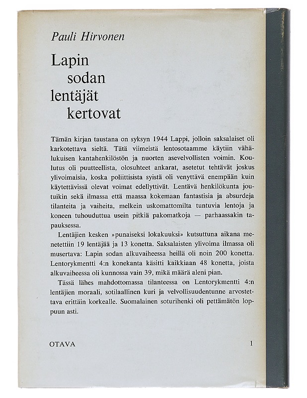 Lapin sodan lentäjät kertovat- Pauli Hirvonen - Historiakirjat - 10105515200 - 1