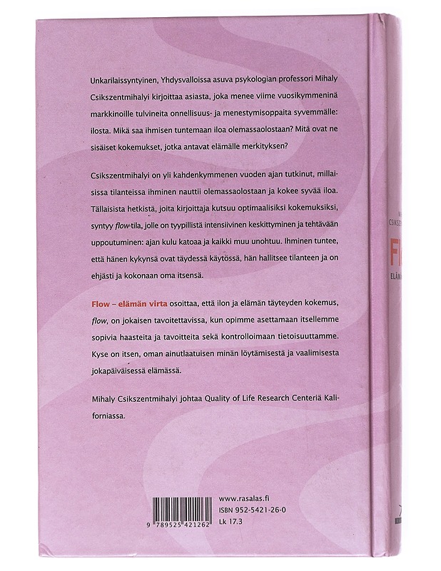 Flow : elämän virta : tutkimuksia onnesta, siitä kun kaikki sujuu - Csikszentmihalyi, Mihaly - Tietokirjat ja oppaat - 10105515704 - 1
