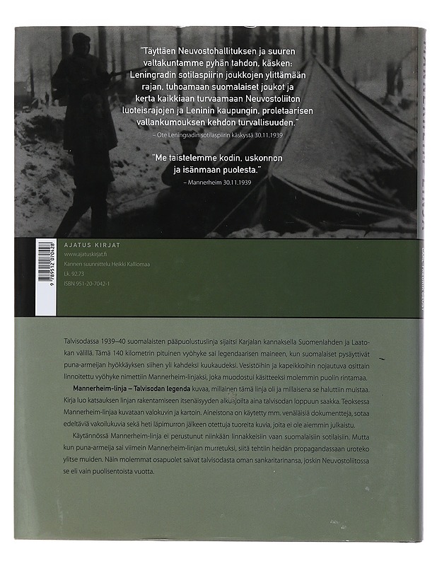 Mannerheim-linja : talvisodan legenda - Uitto, Antero - Historiakirjat - 10105515792 - 1