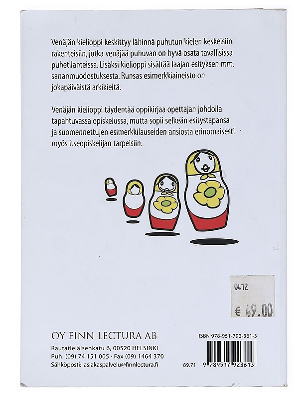 Venäjän kielioppi : venäjää aikuisille - Alestalo, Marjatta - Tietokirjat ja oppaat - 10105515790 - 1