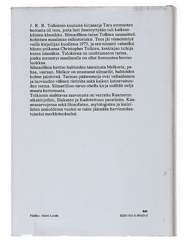 Silmarillion - Tolkien, J. R. R. - Fantasia- ja scifi - 10105515808 - 1