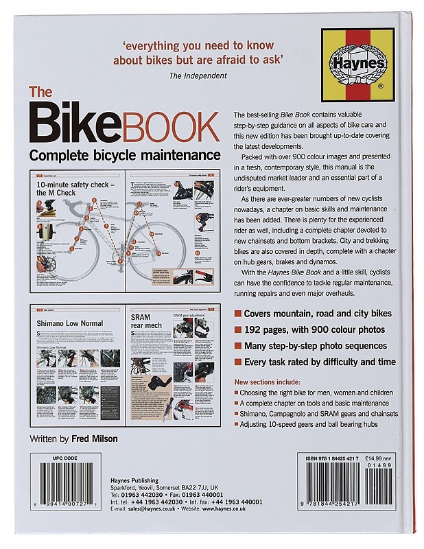 The bike book : complete bicycle maintenance - Fred Milson - Harrastekirjat - 10105515878 - 1