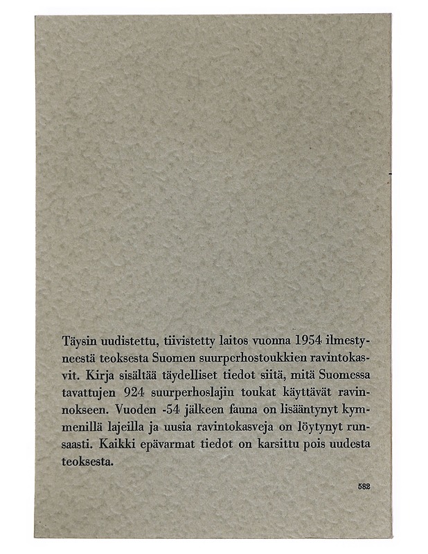 Suomen elämet, Animalia Fennica 14 : Suurperhostoukkien ravintokasvit - Seppänen, Eino J. - Tietokirjat ja oppaat - 10105515903 - 1