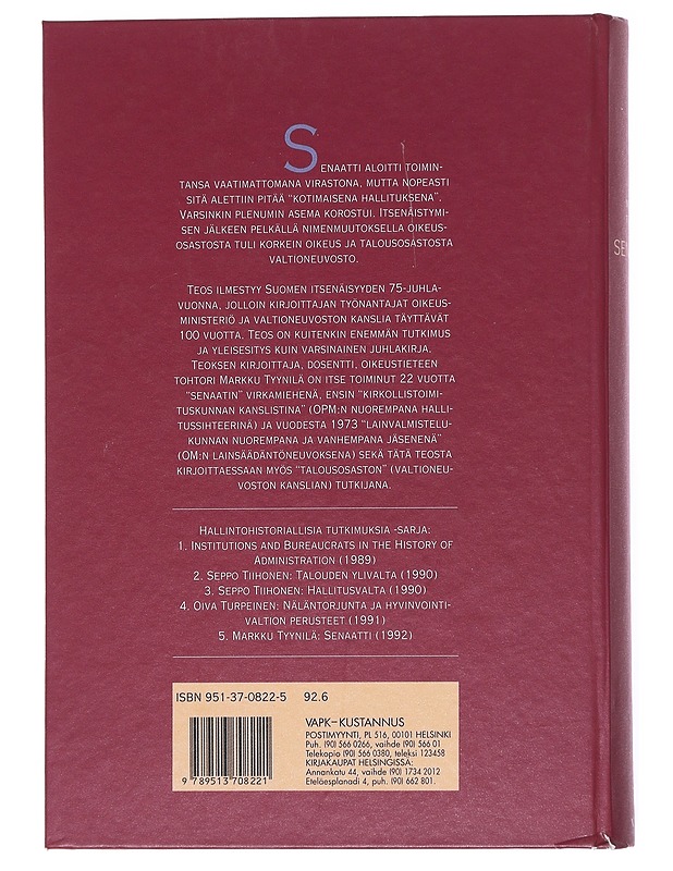 Senaatti - Tyynilä, Marko - Tietokirjat ja oppaat - 10105515914 - 1