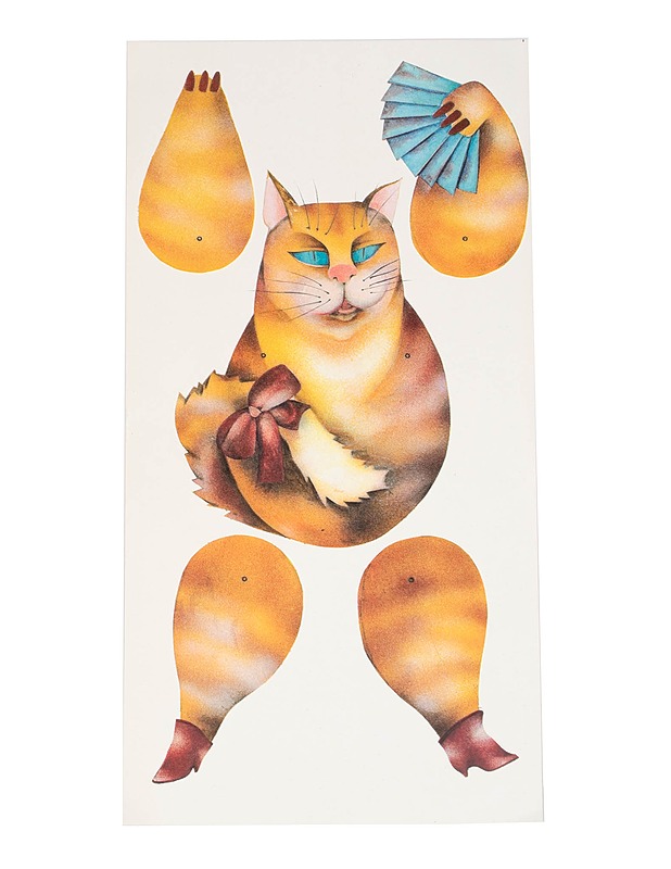 Vintage kissa paperinukke - Muut sisustustavarat - 10105515942 - 1